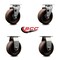 Service Caster 5'' High Temp Glass Filled Nylon Caster Set w/Roller Bearing 2 Swivel 2 Rigid, 4PK SCC-20S520-GFNRHT-2-R-2 - alternate 5